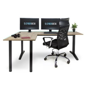 Corner Gaming desk V2 WOOD CORNER PRO LED USB SyberDesk 197 